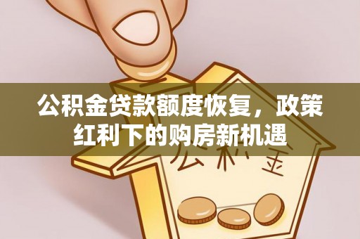 托里公积金贷款额度恢复，政策红利下的购房新机遇