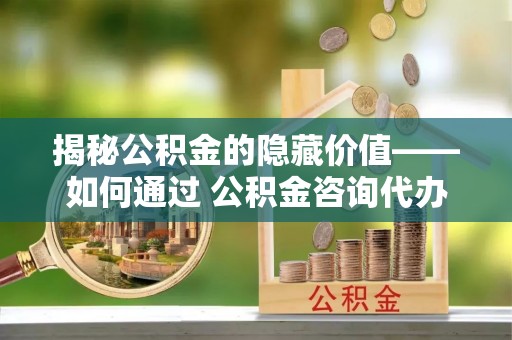 托里揭秘公积金的隐藏价值——如何通过 公积金咨询代办提取 优化财富管理