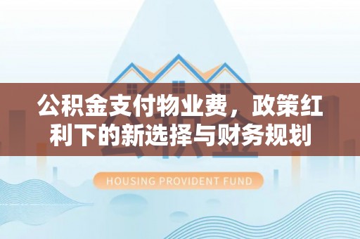 托里公积金支付物业费，政策红利下的新选择与财务规划