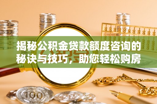 托里揭秘公积金贷款额度咨询的秘诀与技巧，助您轻松购房！