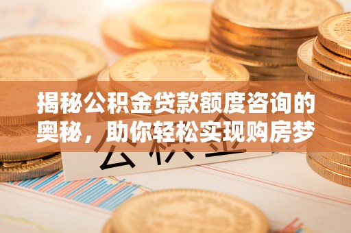 托里揭秘公积金贷款额度咨询的奥秘，助你轻松实现购房梦想